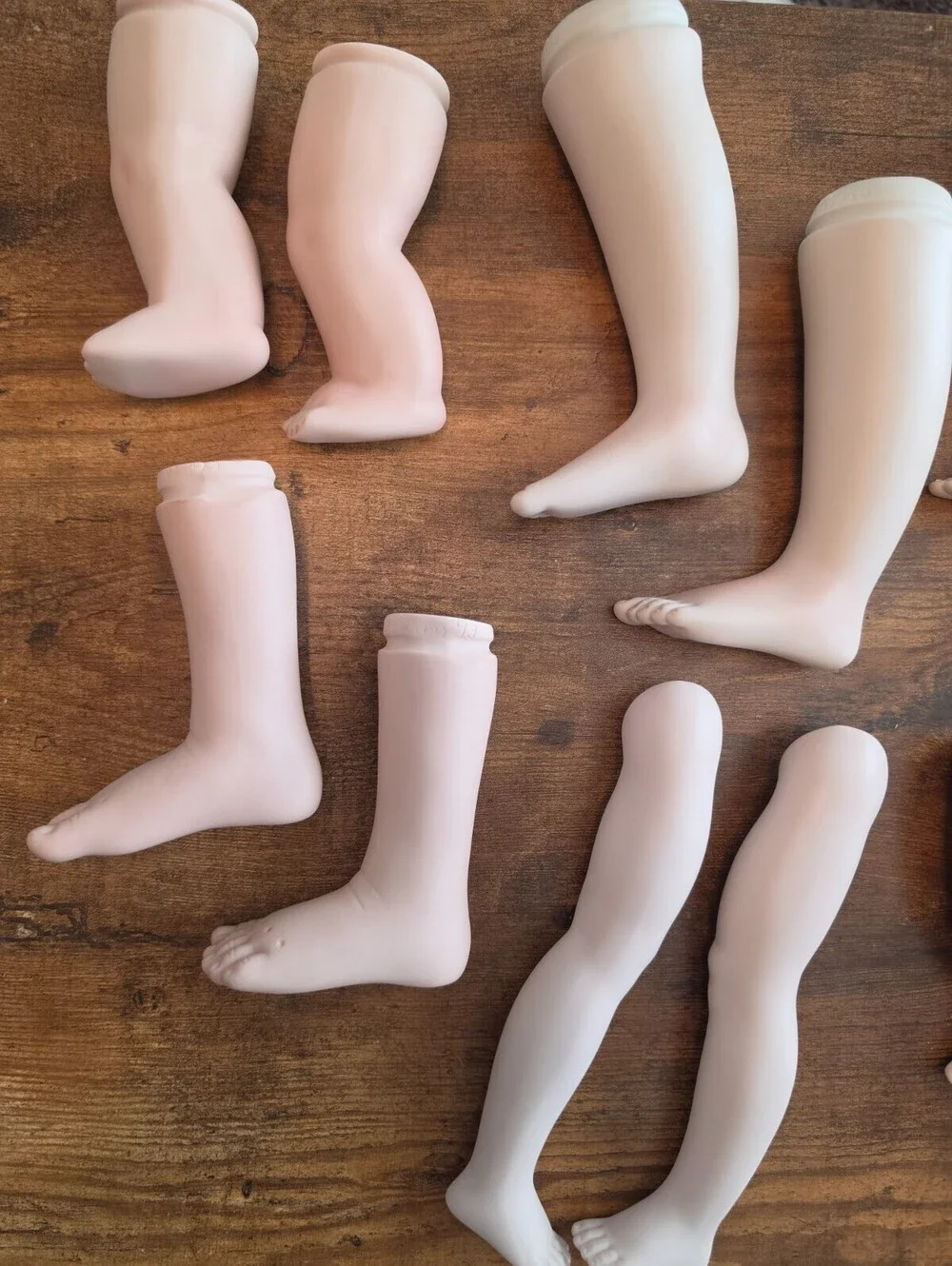 Lot of 7 Pairs of Porcelain Bisque Doll Legs Doll Making Repair Parts
